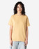 A unisex heavyweight cotton t-shirt in a soft yellow colour, featuring a relaxed fit and short sleeves.