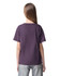 A purple youth t-shirt featuring a simple design and a logo on the back.