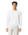A lightweight crewneck sweatshirt in white, featuring a relaxed fit and long sleeves. It has a small logo on it.
