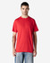 A red Gildan Light Cotton T-Shirt displayed on a model, with a plain design and short sleeves.