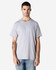 A grey Gildan Light Cotton T-Shirt displayed on a model against a plain background, featuring a logo on the sleeve.