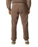 Brown lightweight sweatpants featuring an elastic waistband and tapered legs, displayed from the back view.