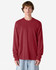 A red long sleeve T-shirt with a relaxed fit and a simple design, featuring a brand logo.