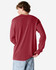 A long sleeve T-shirt in burgundy, featuring a plain back and casual fit. It has a logo.