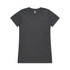 A dark grey women's T-shirt with a classic scoop neckline and short sleeves. It features a brand logo.