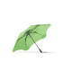 A green BLUNT Metro Umbrella with a black handle and a unique frame design. It features a logo on the fabric.