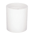 A white scented candle in a simple glass container, featuring soy wax and a single wick.