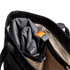 A drink bottle and a folded grey cooler bag are neatly organised inside a black cooler bag. Featuring an interior pocket.