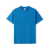 A blue modern fit tee with short sleeves, featuring a logo on the label.