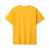 A yellow unisex modern fit t-shirt with short sleeves and a plain back design.