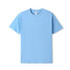A light blue unisex modern fit t-shirt with a round neck and short sleeves, featuring a logo on the inner label.