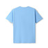 A light blue modern fit t-shirt with short sleeves and a plain back design. It includes a logo.