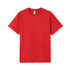 A red unisex modern fit tee with a round neckline and short sleeves. It features a logo on the label.