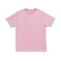 A pink modern fit unisex t-shirt with short sleeves and a crew neckline. The shirt features a logo.