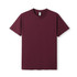 A maroon unisex modern fit tee with a simple design and a crew neck. It features a logo on the label.