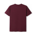 A maroon unisex modern fit T-shirt with a simple design and a logo on the back.