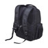 A black laptop backpack featuring padded shoulder straps and mesh panels, designed for comfort and ventilation.