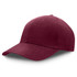 A maroon premium soft cotton cap with a curved brim and a logo. Suitable for casual wear.
