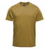 A short sleeve tee in a khaki colour, featuring a simple design and a logo on the label.