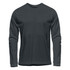 Men's long sleeve tee in a dark grey colour, featuring a crew neck and a logo on the front.