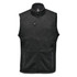 A men's full zip fleece vest in dark grey, featuring a zippered chest pocket and two side pockets.