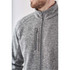 Men's Avalante full zip fleece jacket in grey, featuring a zippered chest pocket and a high collar.
