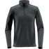 A men's black thermal 1/4 zip jumper featuring long sleeves and a textured design. It includes a logo on the front.