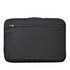 A black laptop sleeve with a zippered compartment, designed for a 14-inch laptop, featuring a sleek, minimalist style.