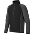 A black and grey men's microfleece jumper, featuring a high collar and zip front, with a logo on the side.