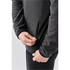 A men's full zip jacket in dark grey, featuring a zippered pocket and fitted cuffs. Includes a logo.