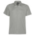 A light grey men's polo shirt with a collar, short sleeves, and a logo on the tag.