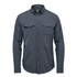 Men's Azores quick dry shirt in a dark green colour, featuring a button-up design and two chest pockets.