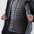 A black men's Avalante System jacket, featuring a zippered front and a layered puffer inner lining.