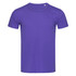 A purple crew neck t-shirt with short sleeves and a small logo on the upper side.