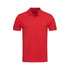 A red men's premium cotton polo shirt with a classic collar and short sleeves, featuring a small logo.