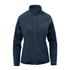 A women's Montauk fleece jacket in dark navy, featuring a zip-up front and side pockets. It has a branded logo.
