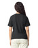 A black adult heavyweight T-shirt featuring a back view, with a plain design and no visible branding.