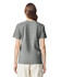 A grey adult heavyweight t-shirt displayed from the back, featuring a simple design and a relaxed fit.