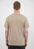 A short sleeve men's t-shirt in a beige colour, featuring a plain back view. The shirt has a logo.