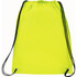 A bright yellow drawstring sportspack featuring black cords and a logo. Ideal for carrying essentials.