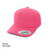 A hot pink cap featuring a seamless design and a branded badge on the side.