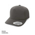 A charcoal grey cap with a seamless design and a logo on the side.