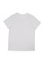 A white short sleeve women's T-shirt featuring a simple design and a logo.