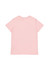 A light pink women's short sleeve tee, featuring a simple design and a branded logo on the back.