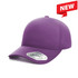 A purple seam-free tech cap featuring a curved brim and a logo on the side.