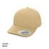 A beige cap featuring a curved brim and a logo on the side, part of the headwear category.
