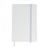 A white Minichroma A6 notebook with a textured cover and an elastic band closure. It features a ribbon marker.