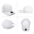 A white cap made of polyester and mesh, featuring a circular logo on the front. Multiple angles displayed.