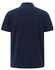 A navy blue men's short-sleeve polo shirt with a classic cotton/poly pique fabric and a logo on the back.