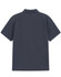 A navy blue men's classic cotton/poly pique short-sleeve polo shirt, featuring a collar and a logo.